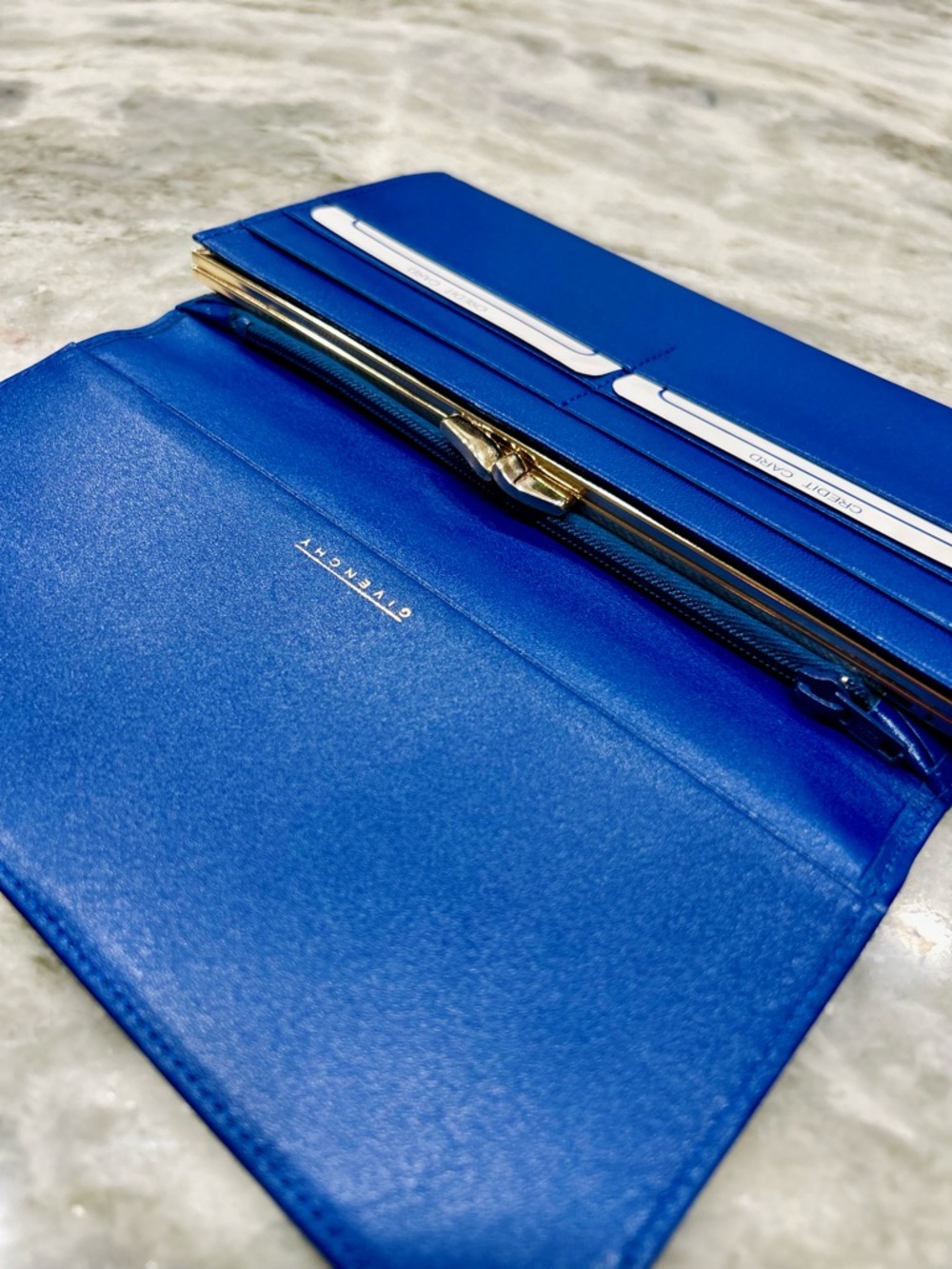NWOT Givenchy Authentic Blue and Black Leather Long Continental Wallet - Picture 5 of 10